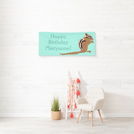 Chipmunks Thema Birthday Party Custom Spandoek (Insitu)