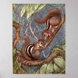 Chipmunks van Louis Sargent, wilde dieren Poster