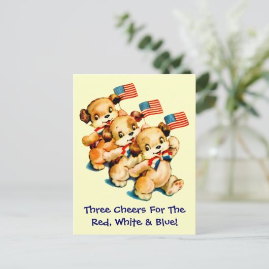 Chipons vintages avec drapeaux Carte postale (Debout devant)