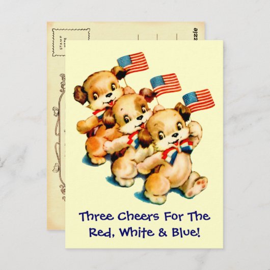 Chipons vintages avec drapeaux Carte postale (Devant / Derrière)