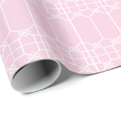Chippendale Achthoekige Tralie in Roze Cadeaupapier (Rol Hoek)