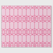 Chippendale-achthoekige tralies in vette roze cadeaupapier (Vlak)