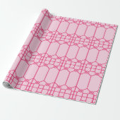 Chippendale-achthoekige tralies in vette roze cadeaupapier (Uitgerold)