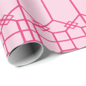Chippendale-achthoekige tralies in vette roze cadeaupapier (Rol Hoek)