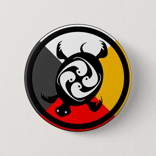 Chippewa Dodem Miskwaa desi Ronde Button 5,7 Cm (Voorkant)