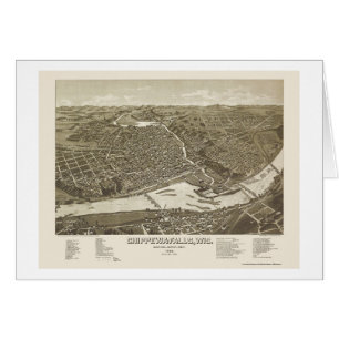 Chippewa Herfsten, WI Panoramic Map - 1886