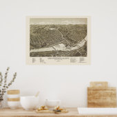 Chippewa Herfsten, WI Panoramic Map - 1886 Poster (Keuken)