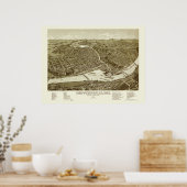 Chippewa Herfsten, WI Panoramic Map - 1886 Poster (Keuken)