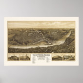 Chippewa Herfsten, WI Panoramic Map - 1907 Poster (Voorkant)