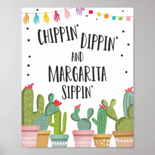 Chippin Dippin Margarita Sippin Fiesta Tafelbord Poster (Voorkant)
