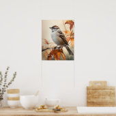 Chipping Sparrow Bird Art Print Poster (Keuken)