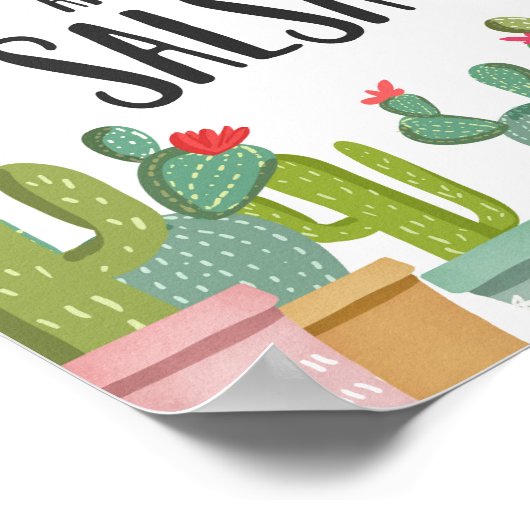 Chips and Salsa Fiesta Food Cactus Table Sign Poster (Hoek)