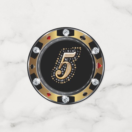 Chips de poker VIP 5-10-25 Table Confetti (Petit recto)