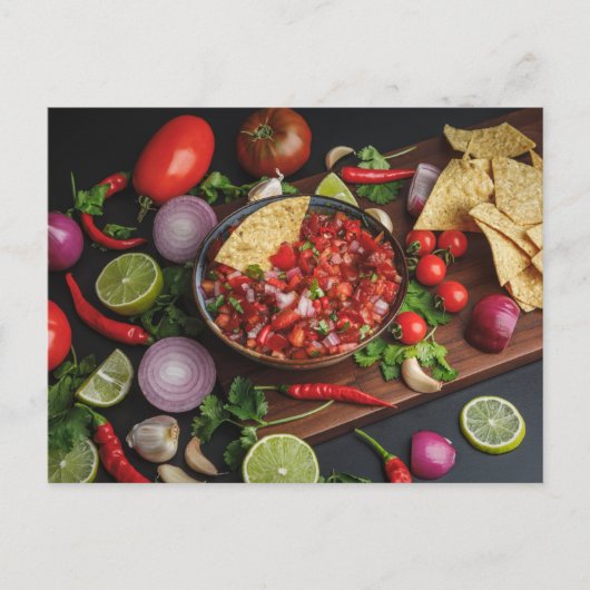 Chips en Homemade Salsa Briefkaart (Voorkant)
