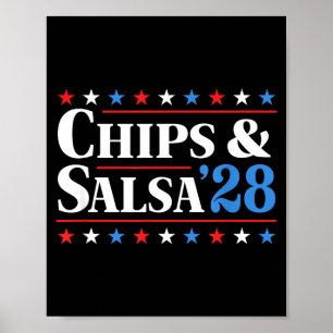 Chips En Salsa 2028 Grappige Presidentiële Verkiez Poster
