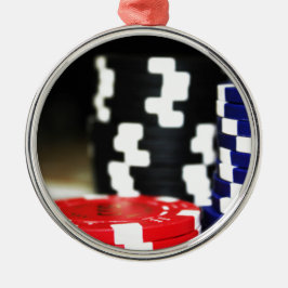 Chips Gambling Casino Win Game Luck Risk Bet Metalen Ornament