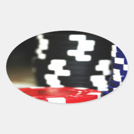 Chips Gambling Casino Win Game Luck Risk Bet Ovale Sticker