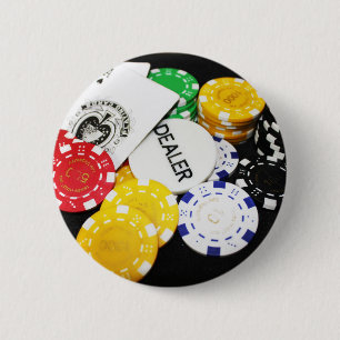 Chips Gambling Casino Win Game Luck Risk Bet Ronde Button 5,7 Cm