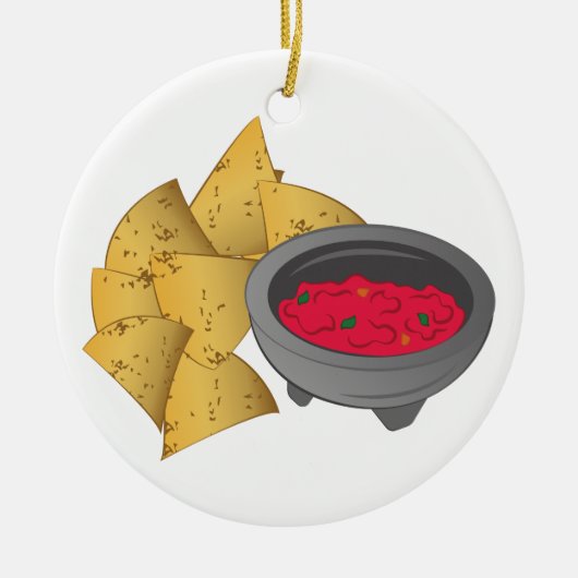 Chips & Salsa Keramisch Ornament (Voorkant)