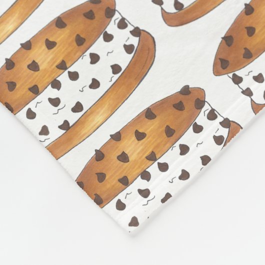 Chipwich Chocolate Chip Ice Cream Sandwich Foodie Fleece Deken (Hoek)
