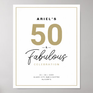 Chique 50 & Feestelijke Verjaardagsfeestje Poster