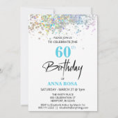 *~* Chique 60e verjaardag witte bruisfeest partij Kaart (Achterkant)