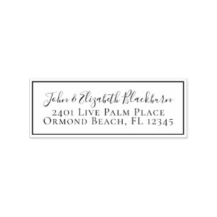 Chique aangepast gepersonaliseerd retouradreslabel 	rubberstempel