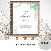 Chique, aangepast tekstbord met groen en blauw poster