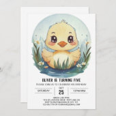 Chique aangepaste eend verjaardag kaart (Voorkant / Achterkant)