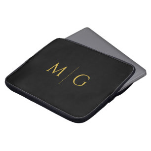 Chique Aangepaste Initialen Modern Laptop Sleeve
