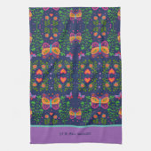 Chique aangepaste offerte of naam vlinder theedoek (Verticaal)