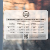 Chique Aangepaste Openingstijden Lunch Avond Resta Raamsticker