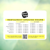 Chique aangepaste openingsuren lunch diner restaur raamsticker (Vel 3)