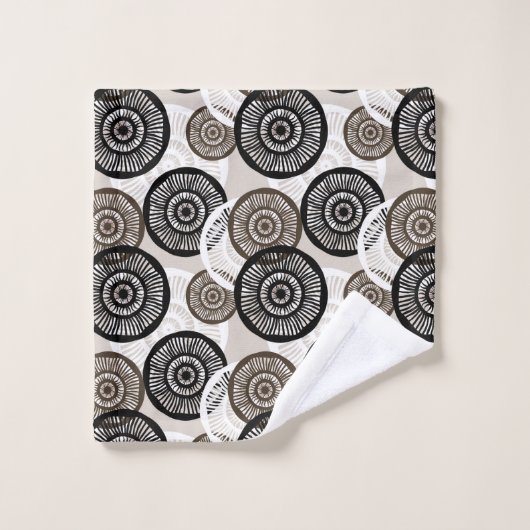 Chique Abstract cirkelpatroon neutraal Bad Handdoek (Wasdoekje)
