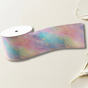 Chique Abstract Pastel Glitter Kleurpatroon Grosgrain Lint