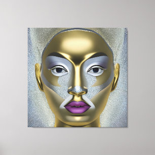 Chique Afrikaanse vrouwenportret Canvas Afdruk