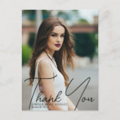 Chique Afstudeerfoto Bedankbericht Script Overlay Briefkaart (Voorkant)