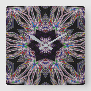 Chique Amethist Ontwerp Acryl Wandklok Vierkante Klok