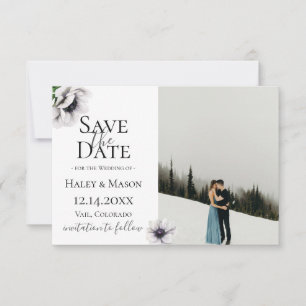 Chique Anemone Bloemen Foto Save The Date Aankondiging