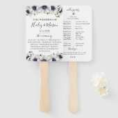 Chique Anemone Bloemen Trouwprogramma Hand Fan Handwaaier (Voorkant en achterkant)