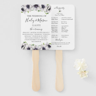 Chique Anemone Bloemen Trouwprogramma Hand Fan Handwaaier