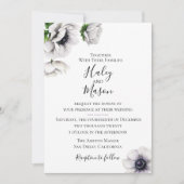 Chique Anemone bruiloft uitnodiging (Voorkant)