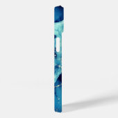 Chique aqua blauw marmer faux goud glitter monogra Case-Mate iPhone case (Achterkant / Rechts)