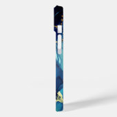 Chique aqua blauw marmer faux goud glitter monogra Case-Mate iPhone case (Achterkant / Links)