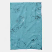 Chique Aqua Blauwe Marmeren Bruiloft Theedoek (Verticaal)