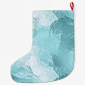 Chique Aqua Mint Blauw Glam Grote Kerstsok (Achterkant)