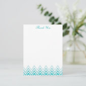 Chique Aqua Ombre Chevron Notitiekaarten Kaart (Staand voorkant)