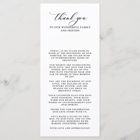 Chique Arch Modern Stijlvol Elegant Bruiloft Menu (Achterkant)