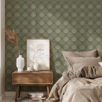 Chique Art Deco Sage Groen Geometrisch Ontwerp