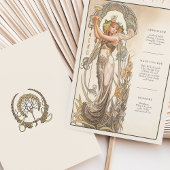  chique art nouveau bruiloft menu Kaart